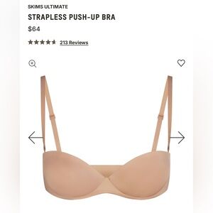 SKIMS Clay 34C Strapless Push-Up Bra